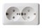 ЭТЮД О/У двойная РОЗЕТКА с заземлением со шторками 16А 250B. БЕЛЫЙ. Россия Schneider Electric РА16-008b - фото 23124