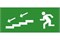 Эвакуационный знак ЭП13 По лестнице вниз налево 140x280 мм ЭП13 140280 - фото 23566
