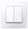 BLANCA скрытой установки двухклавишный выключатель (cх.5), 6а, 250в, белый BLNVS006501 - фото 25995