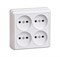 Розетка четырехместная без заземления 10А белая ERO40-K01-10-DC - фото 26858