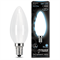 Лампа Gauss Filament Свеча 5W 450lm 4100К Е14 milky LED 1/10/50 103201205 - фото 38259