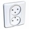 Розетка скр. уст. без з/к 2-я 16А/250В бел. ЭТЮД PC16-005B - фото 45447