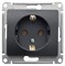 GLOSSA Розетка с заземлением антрацит в рамку (GSL000743) GSL000743 - фото 46408