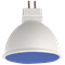 Ecola MR16   LED color  7,0W  220V GU5.3 Blue Синий матовое стекло (композит) 47х50 M2TB70ELC - фото 47698