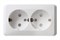 ЭТЮД О/У двойная РОЗЕТКА с заземлением со шторками 16А 250B. БЕЛЫЙ. Россия Schneider Electric РА16-008b - фото 51640