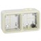 Адаптер О/У горизонтальный 2 пост. с рамкой белая IP 55 Plexo 55 069690 - фото 57054