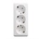 ЭТЮД РОЗЕТКА тройная O/У с з/к без шторок 16А 250B,БЕЛЫЙ. PA16-011B - фото 59920