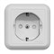 Розетка 1-м ОП с заземлением 16А белая РА 16-003/1М "Прима"(Schnaider Electric) РА 16-003/1М - фото 63248