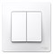 BLANCA скрытой установки двухклавишный выключатель (cх.5), 6а, 250в, белый BLNVS006501 - фото 65590