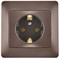 GLOSSA Розетка с заземлением шоколад в сборе GSL000842 - фото 68671