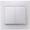 КВАРТА Выключатель двухклавишный скрытый белый в сборе EVK20-K01-10-DM - фото 73485