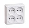 Розетка четырехместная без заземления 10А белая ERO40-K01-10-DC - фото 73702