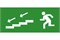 Эвакуационный знак ЭП13 По лестнице вниз налево 140x280 мм ЭП13 140280 - фото 74738