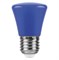 Лампа светодиодная FERON LB-372, C45 (колокольчик), 1W 230V E27 (синий), рассеиватель матовый синий, 25913 - фото 76607