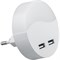 Светильник-ночник c USB выходами 0,45W 230V круг, белый FN1122 41021