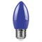 Свеча Лампа светодиодная FERON LB-376, C35 ( ), 1W 230V E27 (синий), рассеиватель матовый синий, угол 25925 - фото 78528