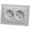 Розетка  STEKKER PST10-9013-01 (расстояние между монтажн. отвер-ми: 66*66мм) на 2 гнездо, без заземл 39053 - фото 79263