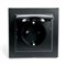 Розетка 1-местная с/з с крышкой, с защитной шторкой, серия Эрна, PST16-9012-03, черный 39481 - фото 81884