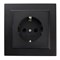Розетка 1-местная с/з 250В, 16А  с защитной шторкой, серия Эрна, PST16-9010-03, черный 39479 - фото 82533