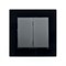 Выключатель электрический 2-клавишный 250В, 10А, серия Катрин, GLS10-7004-05, черный 39506 - фото 83235