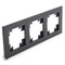 Рамка горизонтальная 3-местная, серия Катрин, GFR00-7003-05, черный 39520 - фото 84060