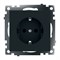 Розетка 1-местная с защитной шторкой с/з (механизм), 250В, 16А, серия Катрин, GLS16-7110-05, черный 39610 - фото 84213