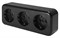 Розетка 3-местная с заземляющим контактом, 250В, 16А, IP20, PST16-51-20 (RA 16-343-Ч), черный 39698 - фото 84646