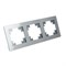 Рамка горизонтальная 3-местная, серия Катрин, GFR00-7003-03, серебро 39533 - фото 85983